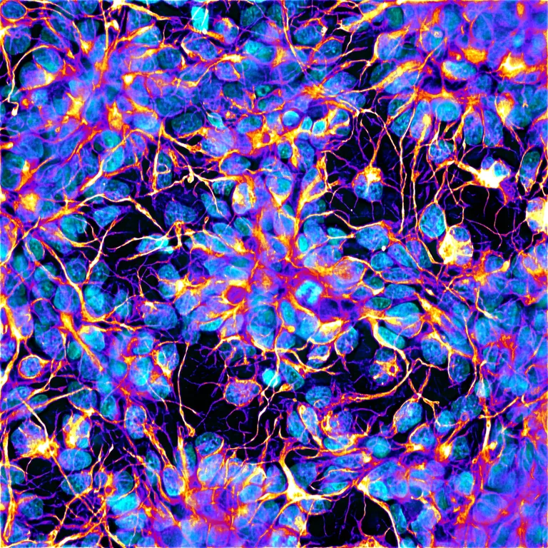 digital imagery of a cluster of Neuronal progenitor cells